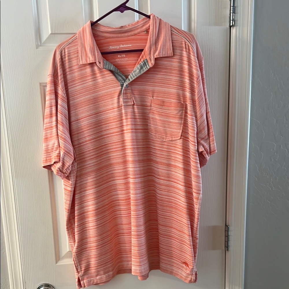 Tommy Bahama Orange Polo Shirt Lightweight Casual